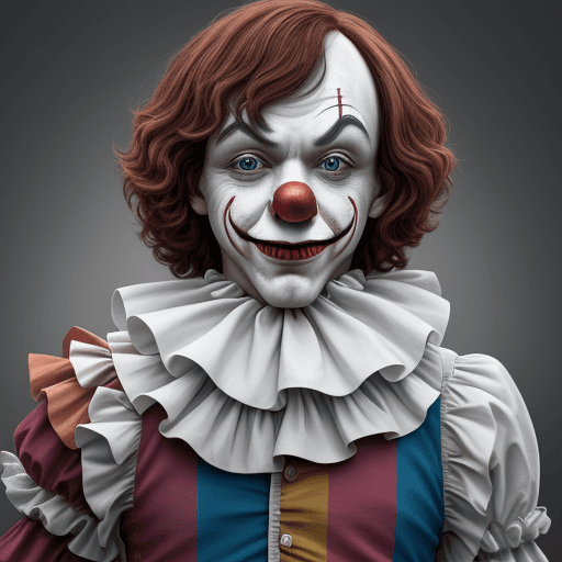 AI generated: javier milei as IT clown, hiperrealistic, 