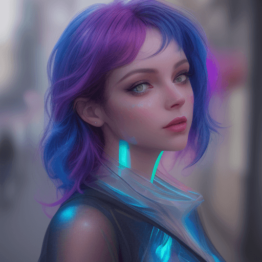 AI generated: lucinda lafleur | holographic photography shoots, in the style of tanya shatseva, daz3d, street pop,...