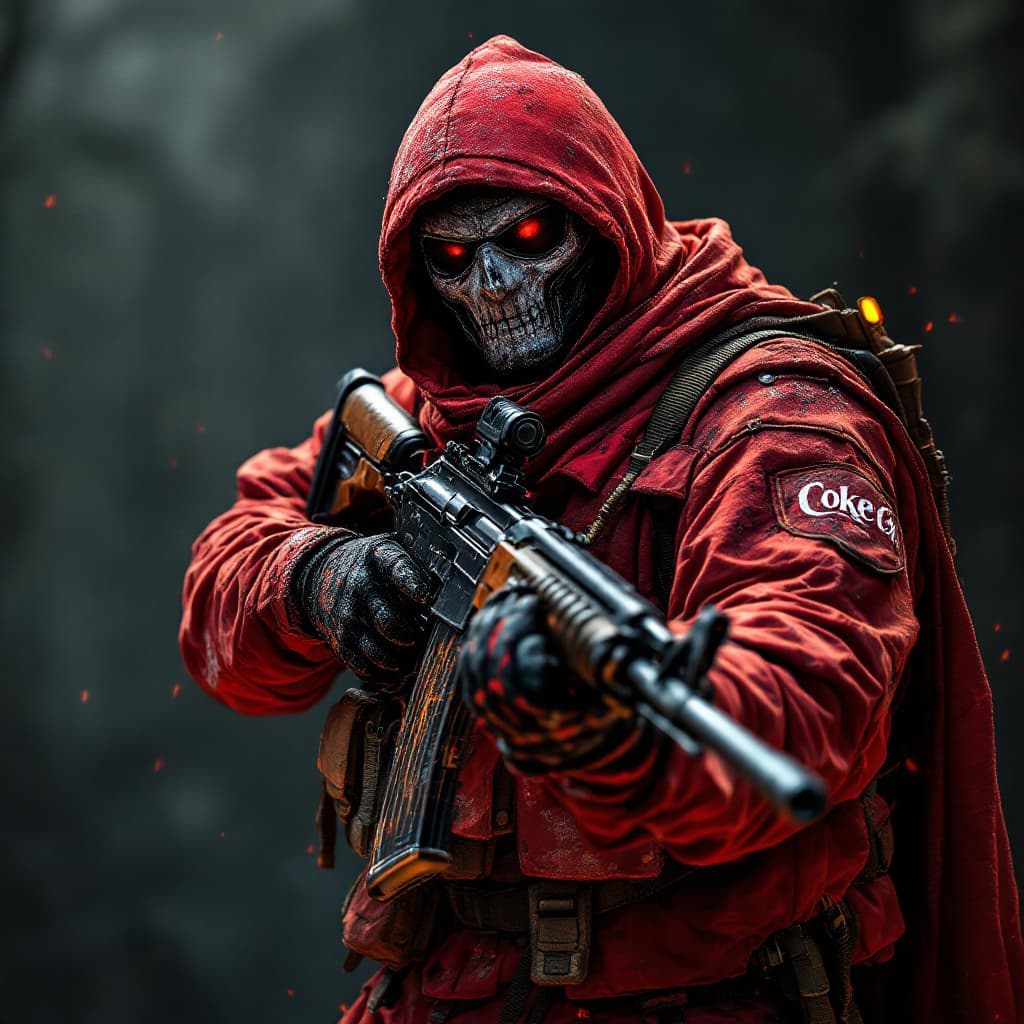 AI generated: coke cola can is a warrior holding ak47 in counter strike2