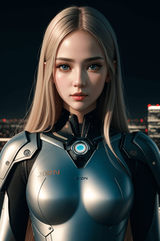 AI generated: Girl cyber-angel. Beautiful face. Slender body. Realistic face. Beautiful eyes. Detailed face. Detai...