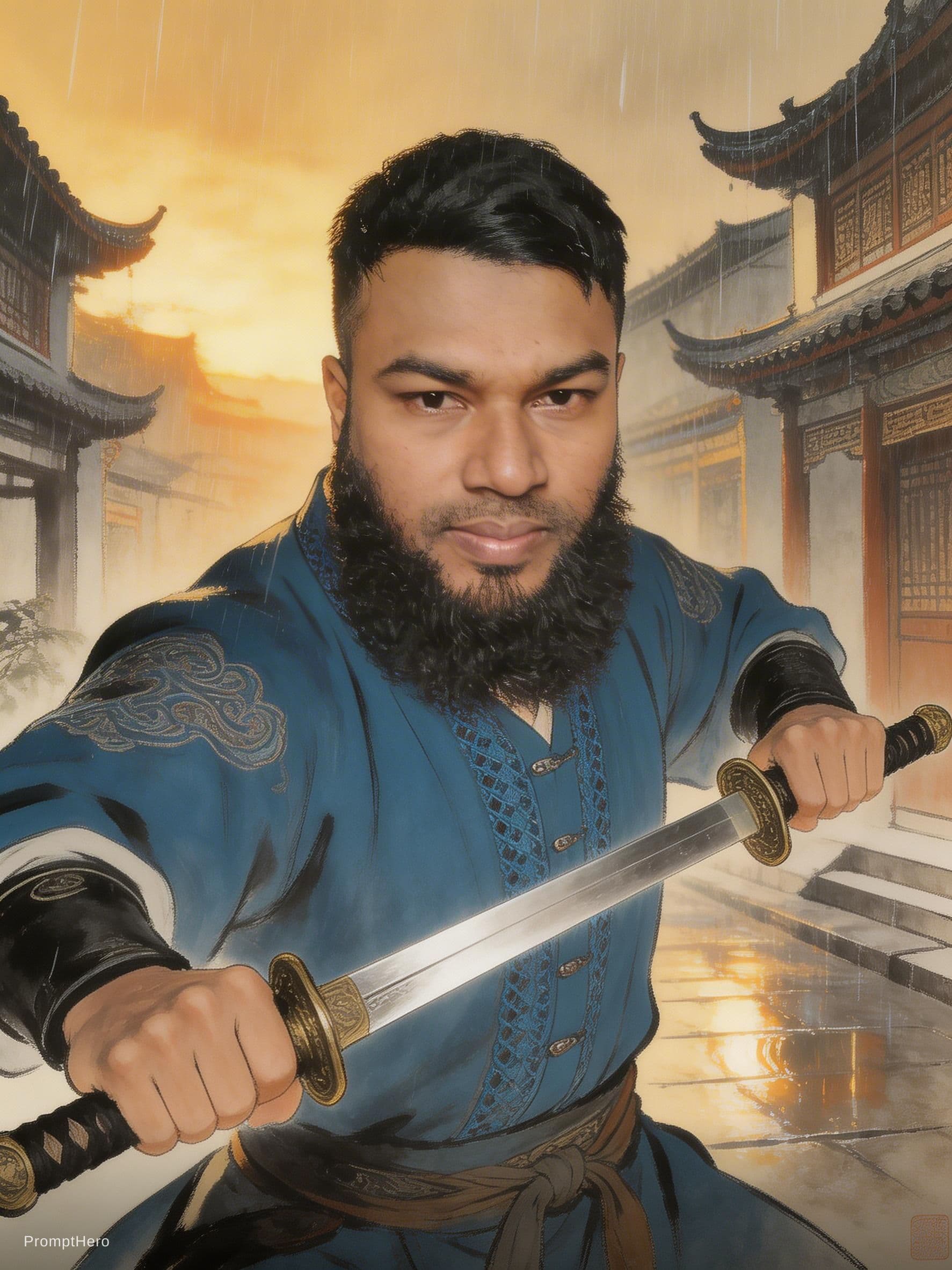 AI generated: this movie will feature a handsome male warrior with a sword,fighting,war,amazing epic chinese ancie...