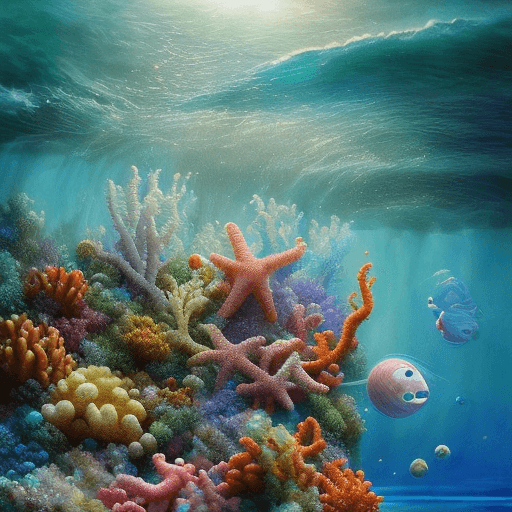 AI generated: pictures of beautiful sea backgrounds where space plants grow in hyperrealistic,with a teo-point per...