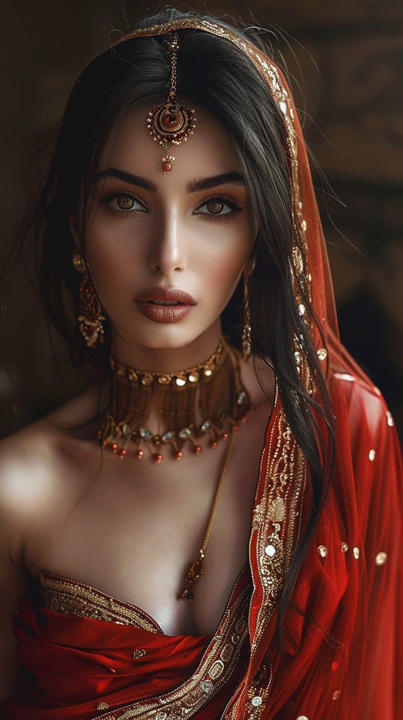 AI generated: The captivating Indian Instagram model effortlessly blends tradition and modernity with her enchanti...