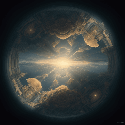 AI generated: Panopticon Upside-Down: A mesmerizing, ultra-detailed fantasy art piece that showcases two realms - ...