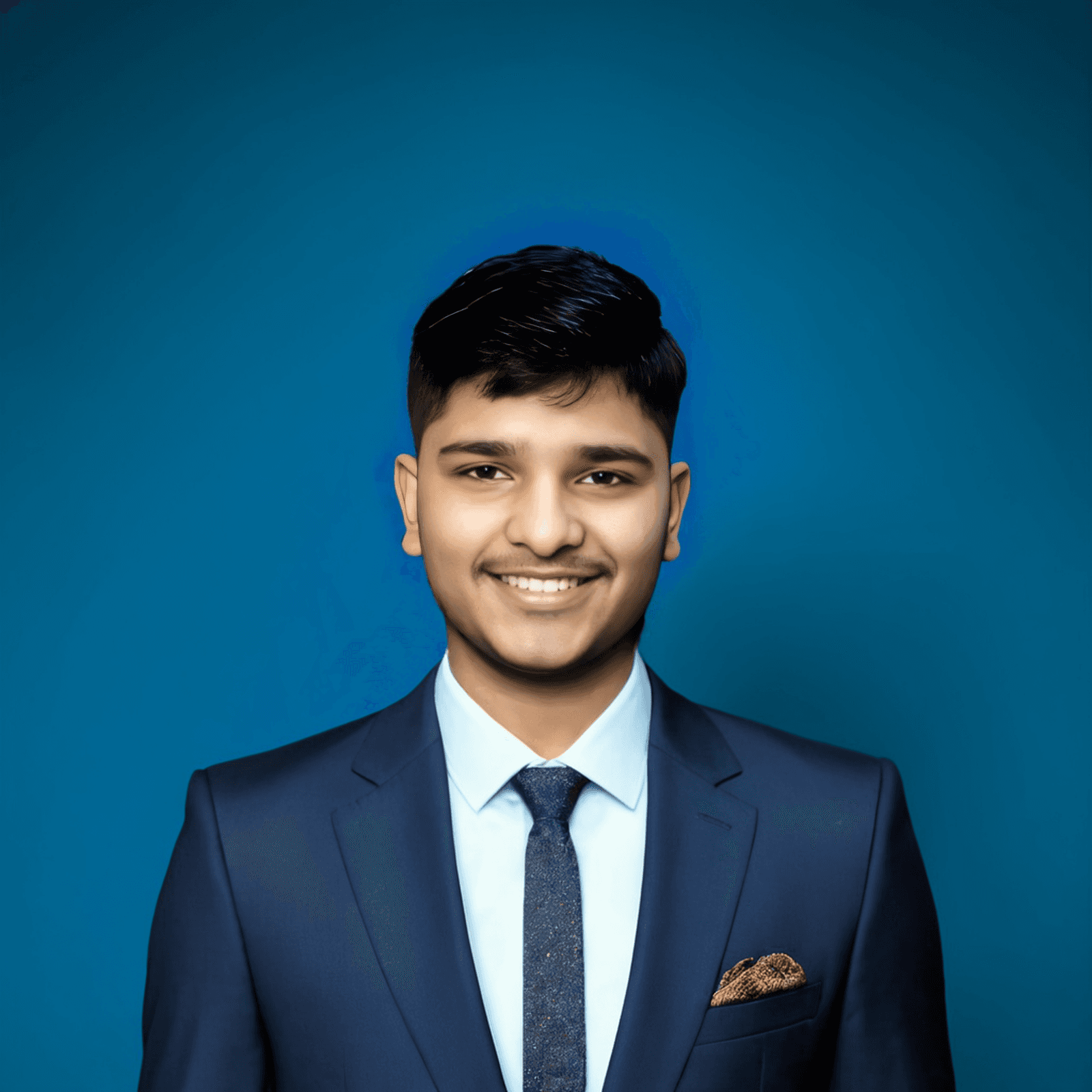 AI generated: A man wear good and professional suite he  is 17 years old Pakistani boy smiling  