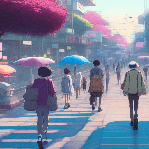 AI generated: Hyper realistic eye level exterior photo of a Commute to work people, realisic, (((mystery))), 
 fab...