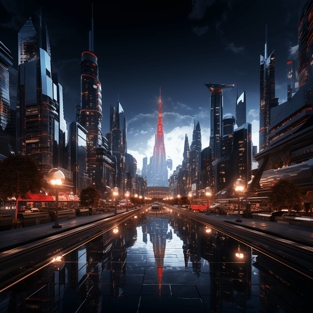 AI generated: Futuristic Los Angeles, highly detailed, Dystopian City Building, photographic, Volumetric Lighting,...