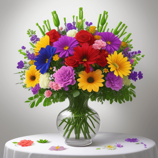 AI generated: large flowers, colorful flowers and diceñolarge and colorful flowers of very beautiful appearance