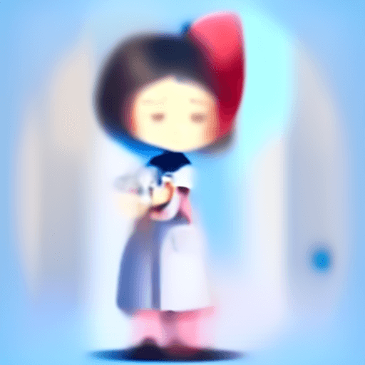 AI generated: beautiful nurse with chibi and disney style, black, holding stethoscope, flawless