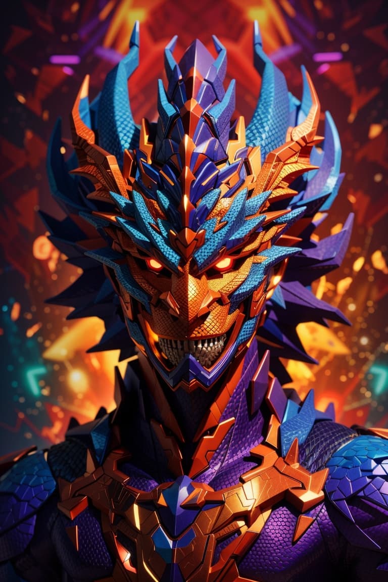 AI generated: Dragon humanoid made out  of anger of pure energy, realistic version v2.4, realistic vision.