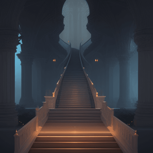 AI generated: a stairway to heaven that is shining, elegant, volumetric lighting, intricate, highly detailed, digi...
