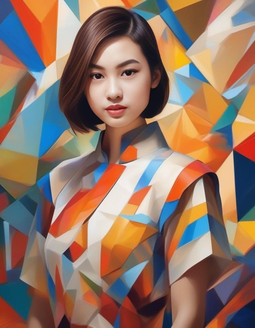 AI generated: 16k4d rfktrstyle breathtaking art, Cubist Angles, (Dynamic Pose), perfect form, perfect composure, p...