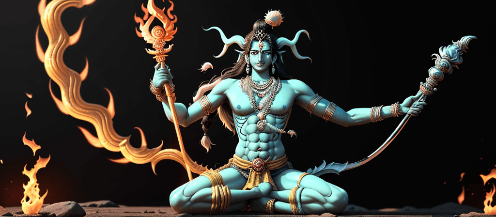 AI generated: 
Lord Shiva, Indian mythology, one piece character, symmetric body, wielding a trishula, full body, ...
