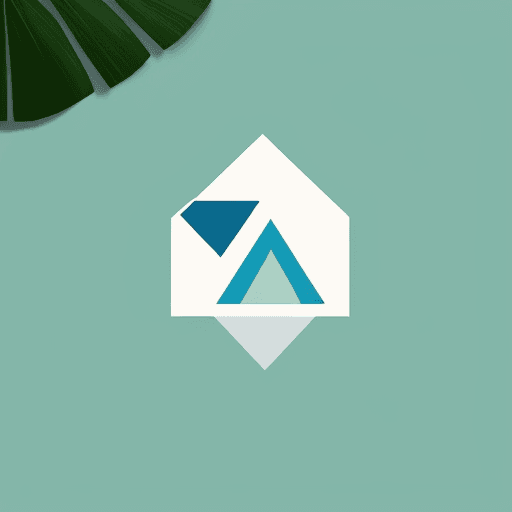 AI generated: logo, use geometric forms in a minimalist style to show the essence of tropical places