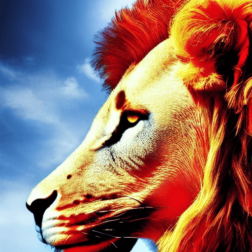 AI generated: Red lion ,4k,HD details