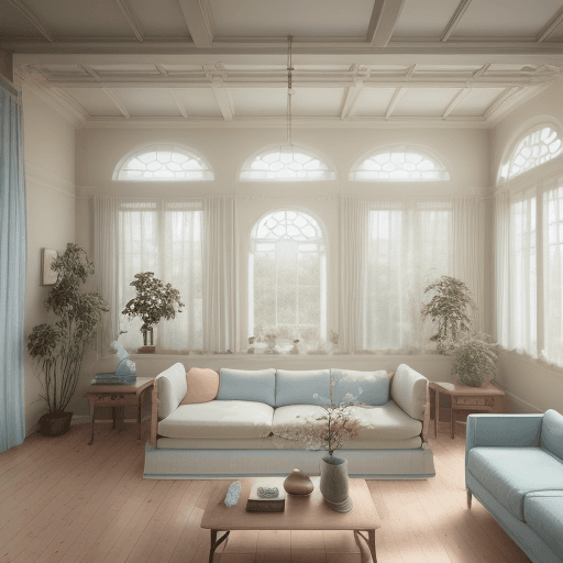 AI generated: High resolution photography interior design, dreamy sunken living room conversation pit, wooden floo...