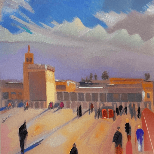 AI generated: an impressionist painting of marrakech