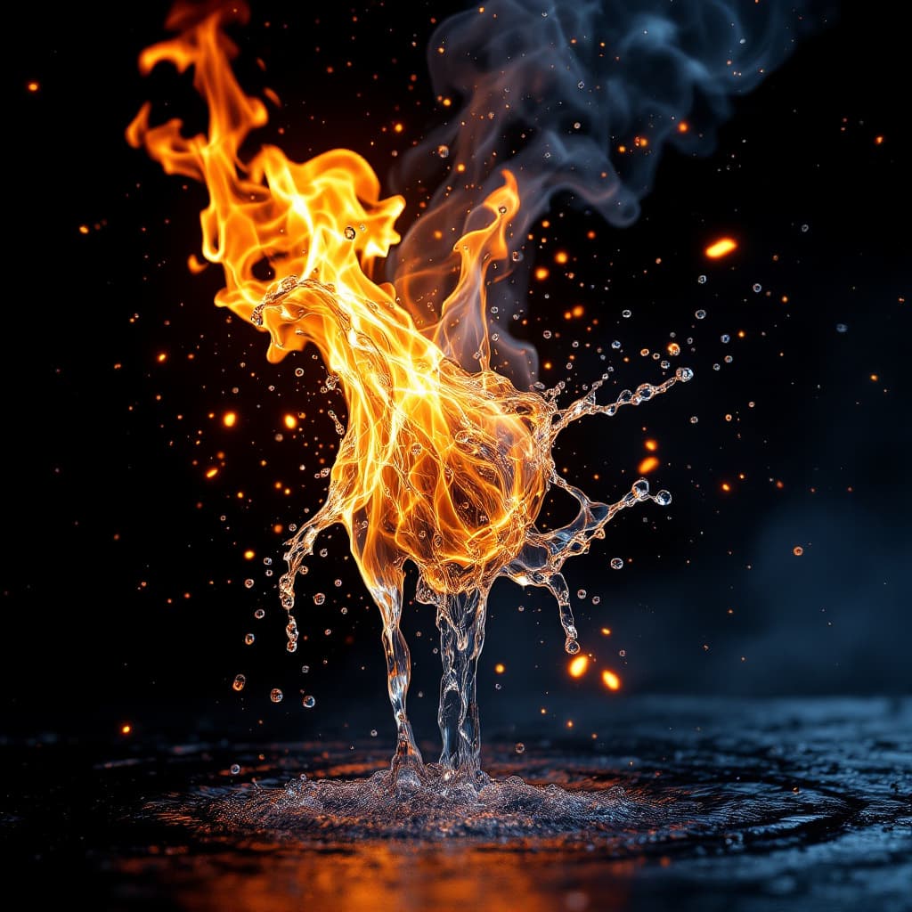 AI generated: teknology water fire