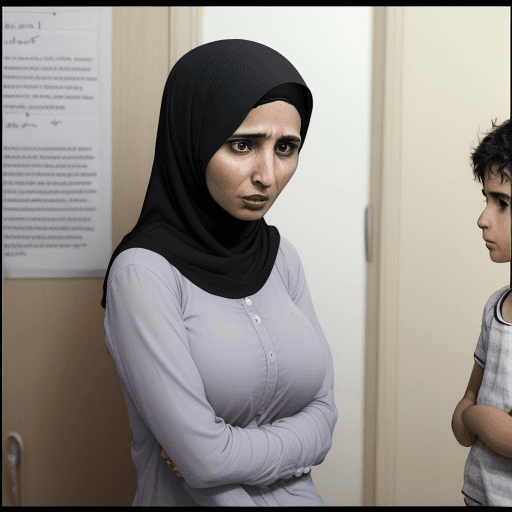 AI generated: a woman named fatima 35 years old is afraid anxious and embarrassed by her son s behavior she works ...