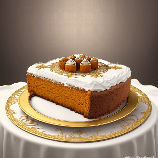 AI generated: High resolution photograph, Pumpkin log cake with cheesecake center for Christmas, set on table with...