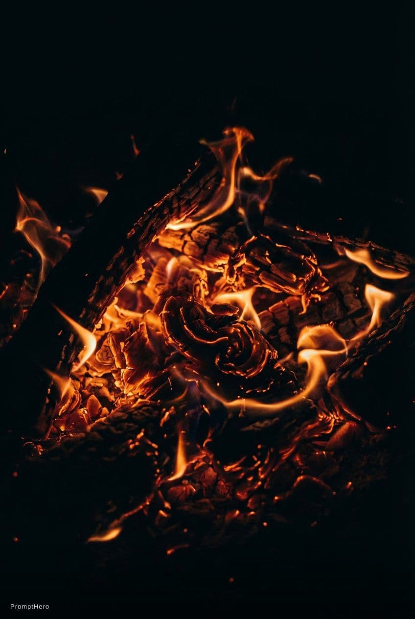 AI generated: Fire texture on a black background