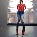 AI generated: (25:1.3) year old (sexy:1.3) (asian:1.1) (woman:1.1) with (dark:1.2) short hair, red eye shadow, wea...