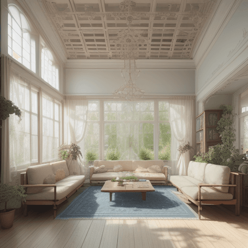 AI generated: High resolution photography interior design, dreamy sunken living room conversation pit, wooden floo...
