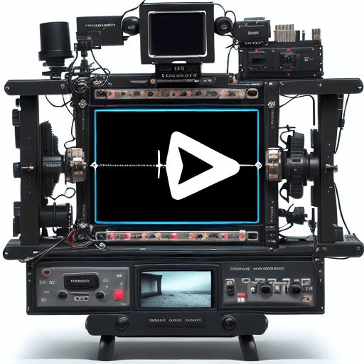 AI generated: high tech electronic, video production, curious device, theatre digital media 
