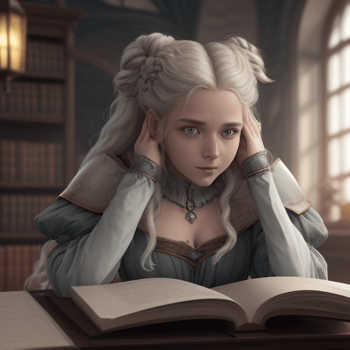 AI generated: wissenschaftler, zukunft, verrückt, weiße haare, 8k, fantasy