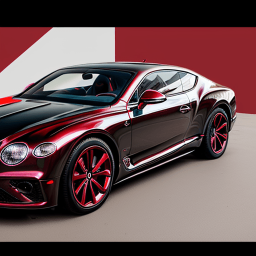 AI generated: Stabile DIffusion ,2024 Bentley Continental GT painted Red with the Dixie Flag painted on the hood. ...