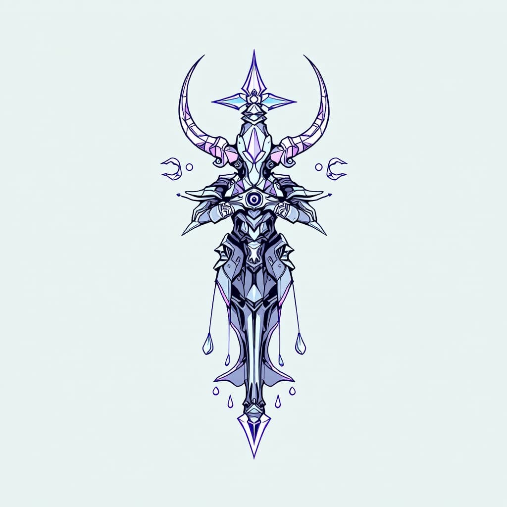 AI generated: Cyberpunk Aquarius water bearer symbol