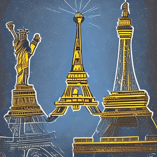 AI generated: Create stickers inspired by famous landmarks and tourist attractions from different countries and ci...