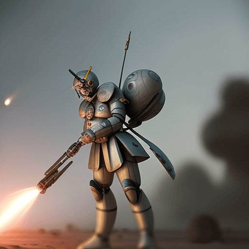 AI generated: Soft focus photography, giant pilot warrior, galactic battle, futurecore, --ar 9:16