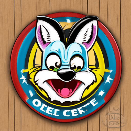 AI generated: Looney Tunes Coyote logo, rings are colored with standard and poor corporate colors