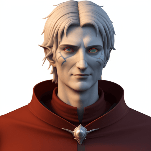 AI generated: 3D Avatar Design, head shot of dante alighieri but as he's a web developer, "Playful, Cute, Colorful...