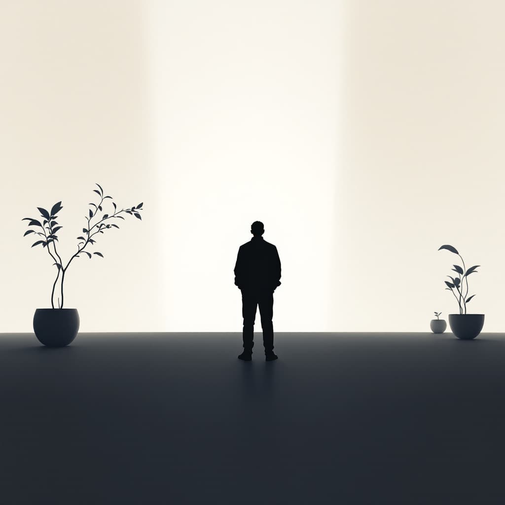 AI generated: contemporary, minimalist, wide, one subject, centered, digital illustration, wide angle, head-on, lo...