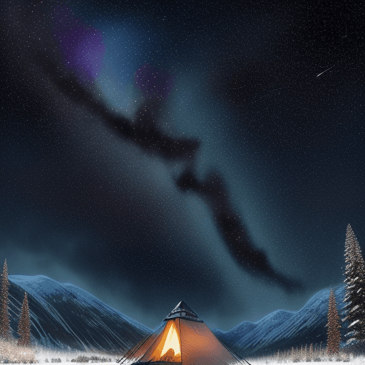 AI generated: Hyper realistic magazine cover template with ground level watercolor of night sky phenomena, comet, ...
