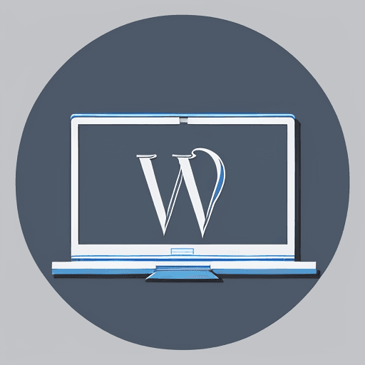 AI generated: A logo design concept featuring a stylized graphic of a computer screen displaying a WordPress websi...