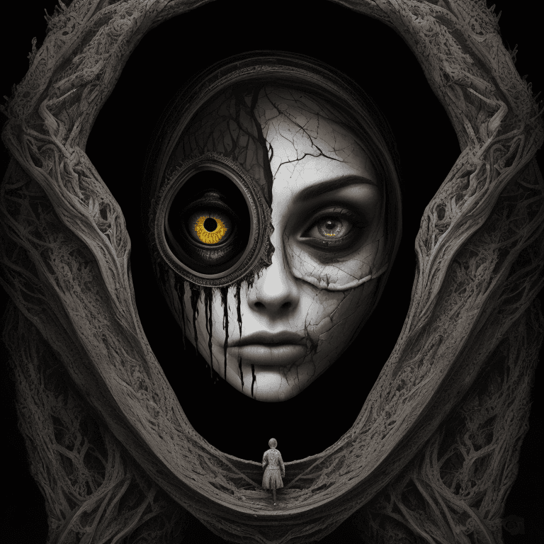 AI generated: Surreal vision of the contrast between fear and bravery, ultra-detailed masterpiece