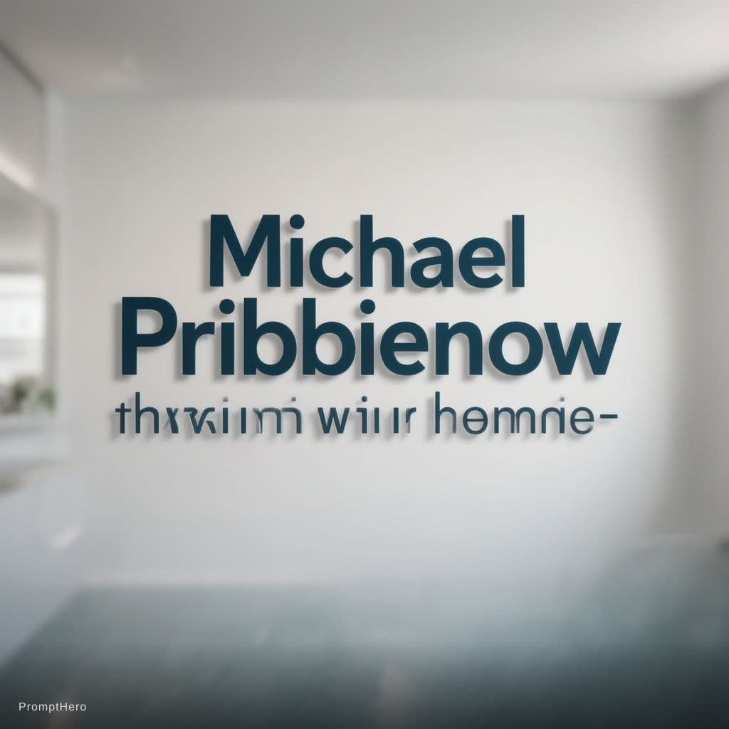 AI generated: A logo for Michael Pribbenow hair 