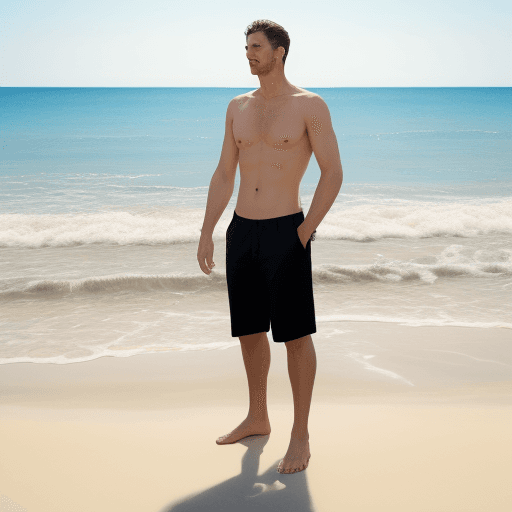 AI generated: A man on the beach 