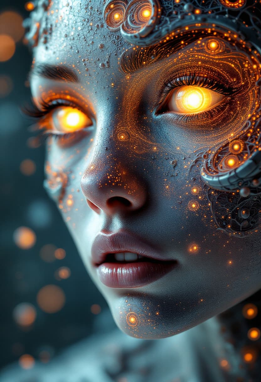 AI generated: (8k, RAW photo, highest quality),hyperrealistic abstract style portrait of an otherworldly being wit...
