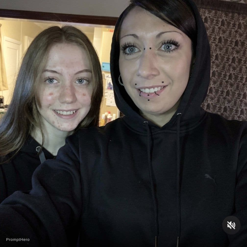 AI generated: Two women, Aheago face