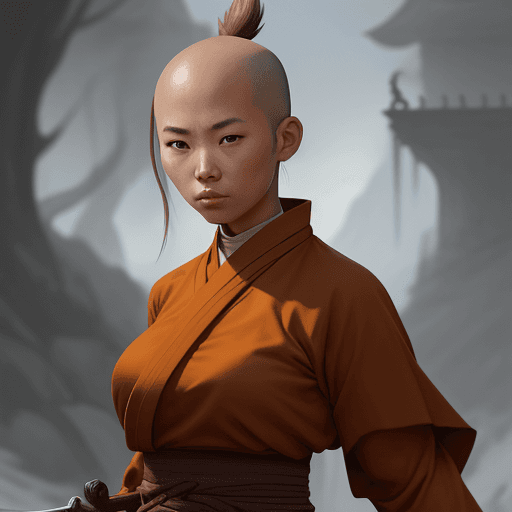 AI generated: Female monk warrior