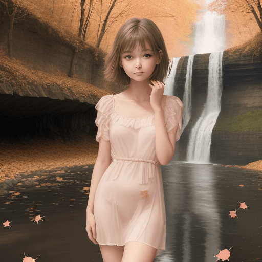 AI generated: an angel girl with delicate skin and a slight blush is very glad to meet you, the background of the ...