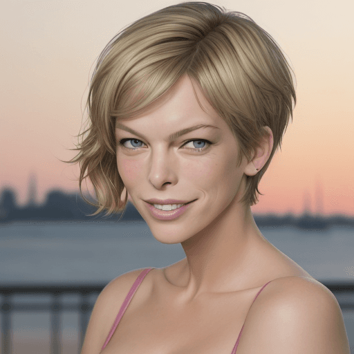 AI generated: (Jamie Lee Curtis:0.8) (Mila Jovovich:0.4) (dutch teen:0.9) a beautiful teen smiling at the camera. ...