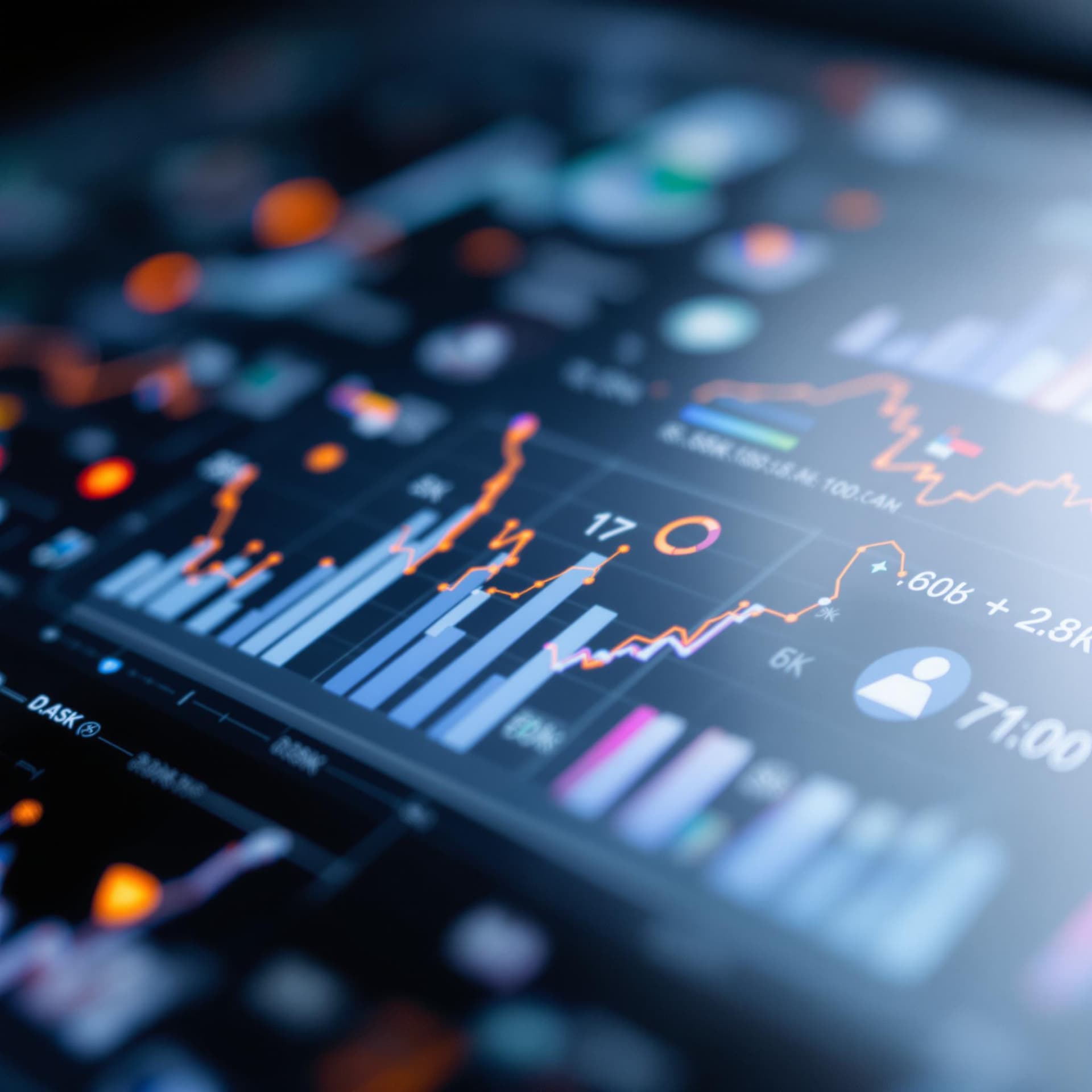 AI generated: Graphs of customer data and persona icons dslr, ultra quality, sharp focus, tack sharp, dof, film gr...