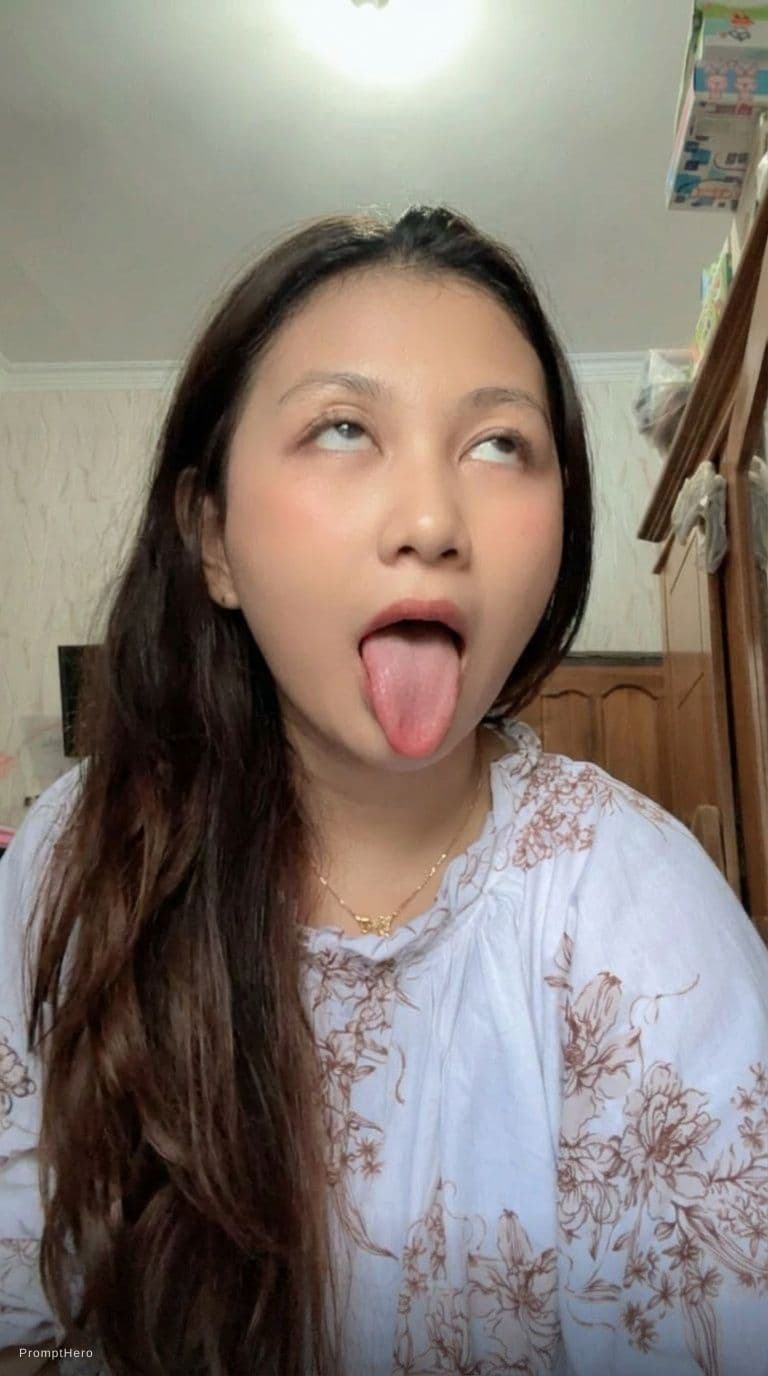 AI generated: Aheago face with tongue out