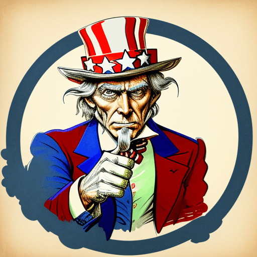 AI generated: create an image of uncle sam, pointing his index finger forward