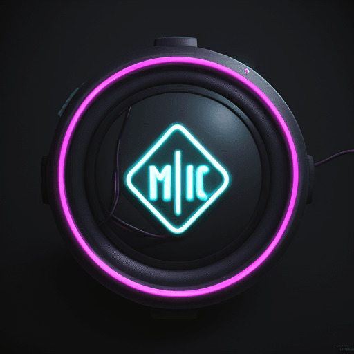 AI generated: Neon Microfone logo for a band named Mic Mania,  octane render, trending on artstation, cinematic, h...
